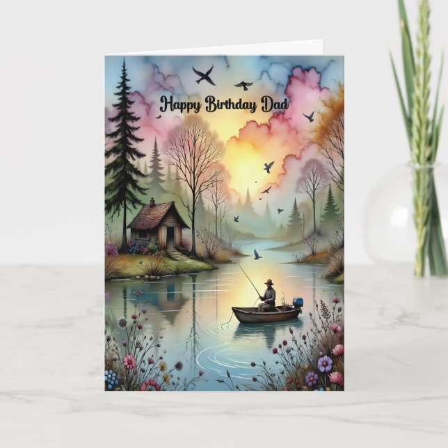 Cartão Birthday for Dad with Fisherman (Frente)