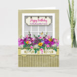 Cartão Birthday, Friend, Flowers in Window Box<br><div class="desc">See same image on many other categories including expressions,  invitations and more.</div>