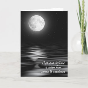 Cartão Birthday Full Moon Water