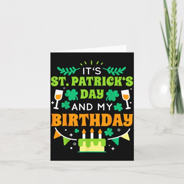 Cartão Birthday Funny Born On St Patricks Day 2020  (Frente)