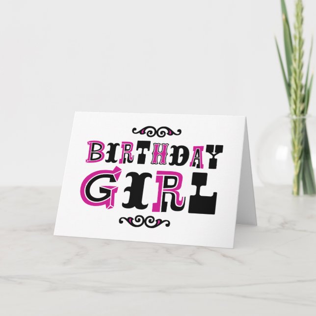 Cartão Birthday Girl (Frente)
