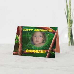 Cartão Birthday Girl with Bamboo Greeting Card