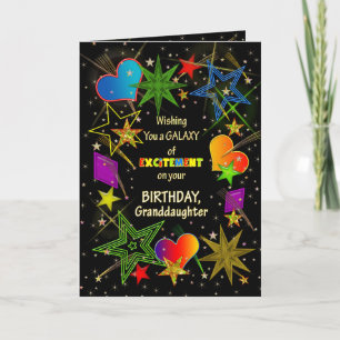 Cartão Birthday, GRANDDAUGHTER, Abstract Galaxy, Colorful