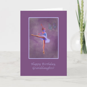 Cartão Birthday, Granddaughter, Ballerina in Arabesque