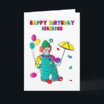 Cartão Birthday Grandson Colorful Clown Fun Image Card<br><div class="desc">Fun and ideal card to give the child to brighten his day.  Other categories are available.

Also,  note,  there is the same image available except it is designed like a coloring book page
ready for the child to color the card.</div>