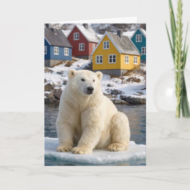Cartão Birthday Greenland Polar Bear On an Ice Floe (Frente)