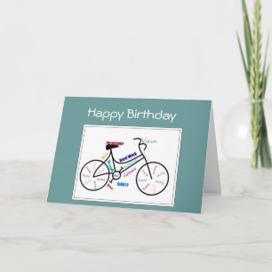 Cartão Birthday Greeting Bike Cycle, Sport Motivational