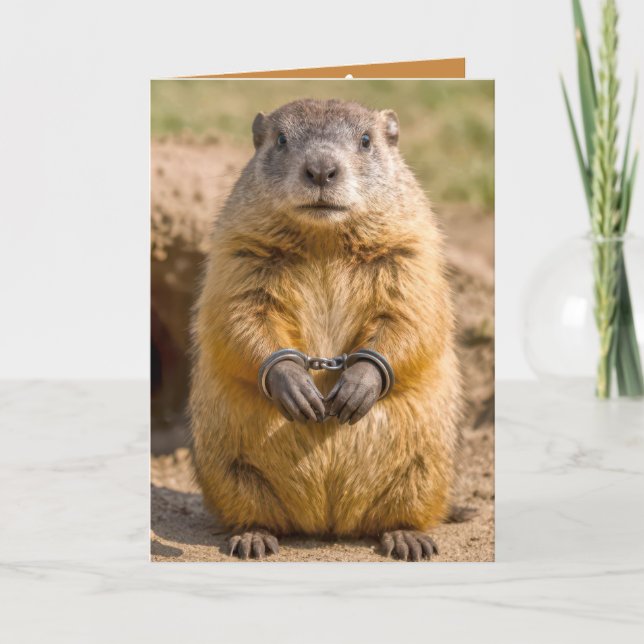 Cartão Birthday Groundhog Day Humor (Frente)