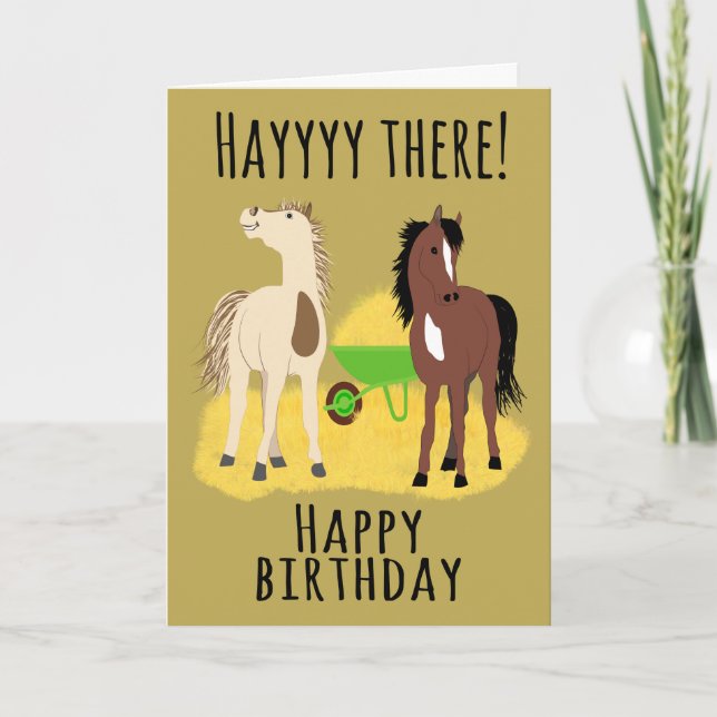 Cartão Birthday Hayyy There Horses (Frente)