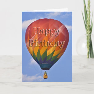 Cartão Birthday Hot Air Balloon