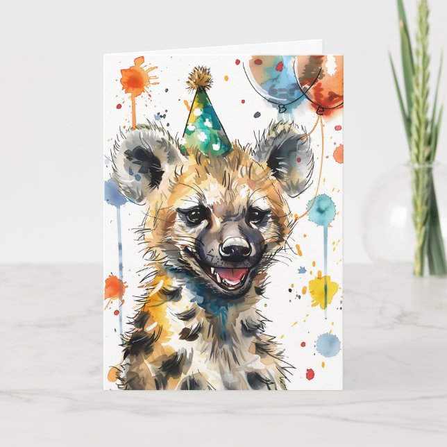 Cartão Birthday Hyena (Frente)