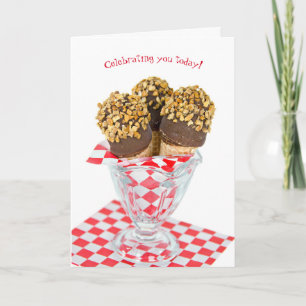 Cartão Birthday ice cream drumsticks in glass