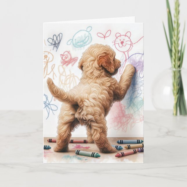 Cartão Birthday Labradoodle Dog Doodle (Frente)