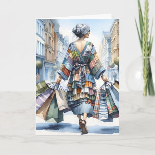 Cartão Birthday Lady Shopper