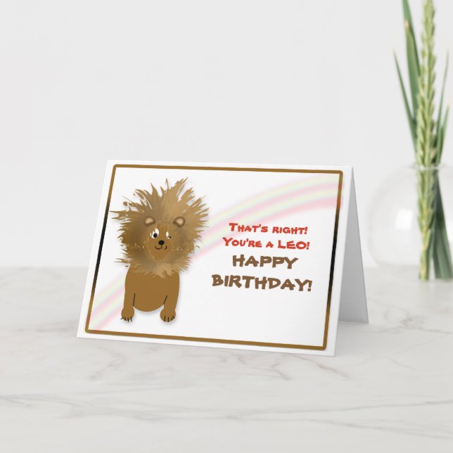 CARTÃO BIRTHDAY - LEO - LION - HUMOR (Frente)