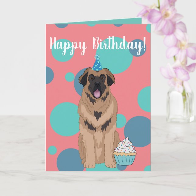 Cartão Birthday Leonberger Card (Orquídea)