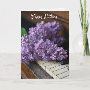 Cartão Birthday Lilacs Em Velhas Chaves De Piano