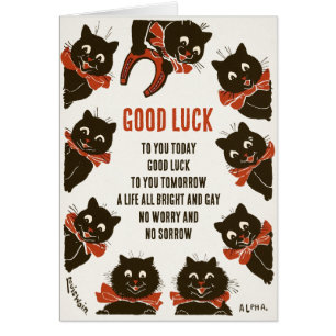 Cartão Birthday Louis Wain Good luck C0166 Card
