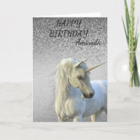 Birthday Magical Unicorn Glitter Personalizado