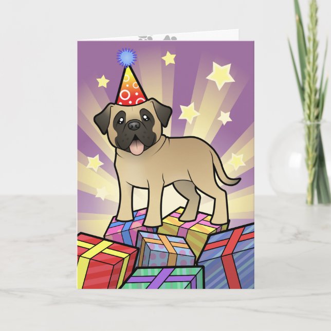 Cartão Birthday Mastiff / Bullmastiff (Frente)