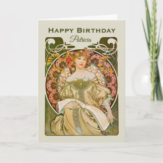 Cartão Birthday Mucha Reverie DaydreArt Nouveau CC0989