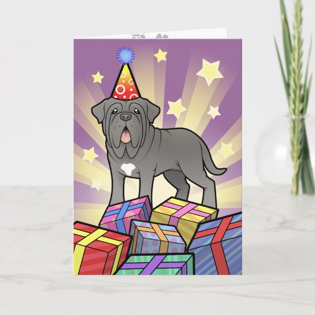 Cartão Birthday Neapolitan Mastiff (Frente)
