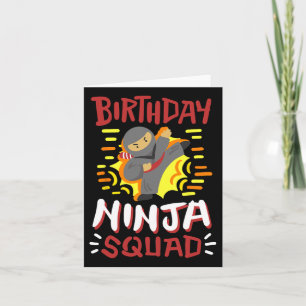 Cartão Birthday Ninja Squad Karate Girls Garotas Crianças