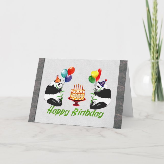 Cartão Birthday Pandas (Frente)