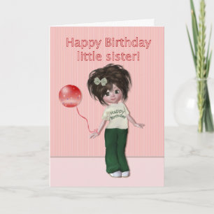 Cartão BIrthday para irmãzinha