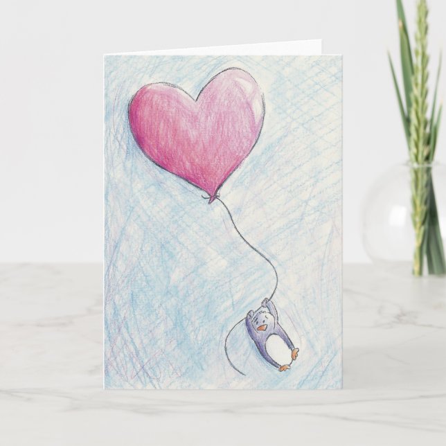 Cartão Birthday Penguin (Frente)