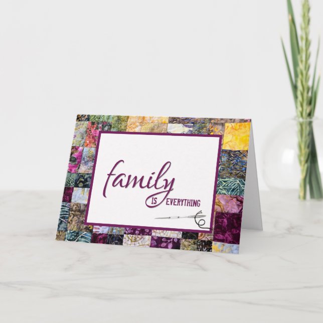 Cartão Birthday Quilt and Needle for Mother-in-law (Frente)