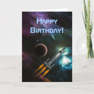 Cartão Birthday Rocketship