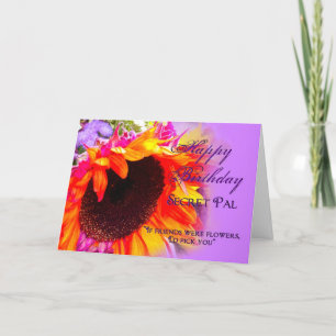 Cartão Birthday - Secret Pal - Sunflowers