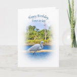 Cartão Birthday,  Sister-in-law, Great Egret<br><div class="desc">This lovely Great Egret is searching for his lunch on this colorful birthday greeting card.   Feel free to change the inside verse to suit your needs.</div>