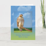 Cartão Birthday, Son-in-law, Rough Legged Hawk Bird<br><div class="desc">The Rough Legged Hawk is a large hawk known for hovering and perching precariously on tree branches.   He makes a very nice and colorful birthday greeting card.</div>