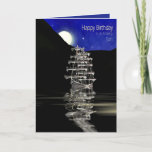 Cartão Birthday, Son,  Ship with Sails, Night<br><div class="desc">Ideal card for any man in your life. See similar or same image  available in many categories,  Son,  Dad,  brother,  etc. for Father's Day and/or Birthdays.</div>