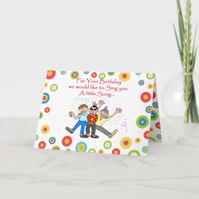 Cartão Birthday Song (Frente)