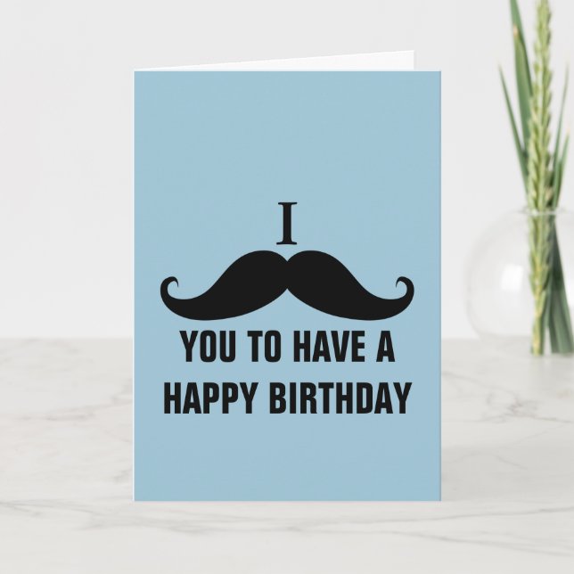 Cartão Birthday Stache (Frente)