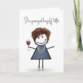 Cartão Birthday Stick Figure Girl