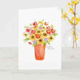 Cartão Birthday Sunflower Vase Religious Greeting Card