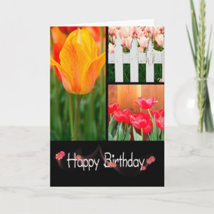 Cartão Birthday Tulip Collage