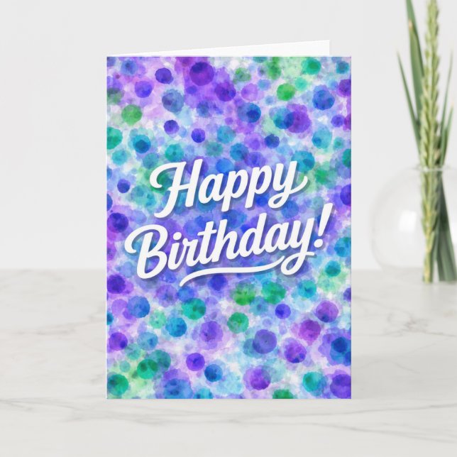 Cartão Birthday Watercolor (Frente)
