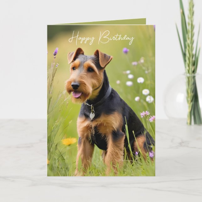 Cartão Birthday Welsh Terrier (Frente)