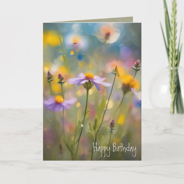 Cartão Birthday Whimsy Wilflower (Frente)