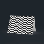 Cartão Birthday White and Black Abstract Design<br><div class="desc">A striking visual effect is created by a seamless pattern of wavy black lines on a white background</div>