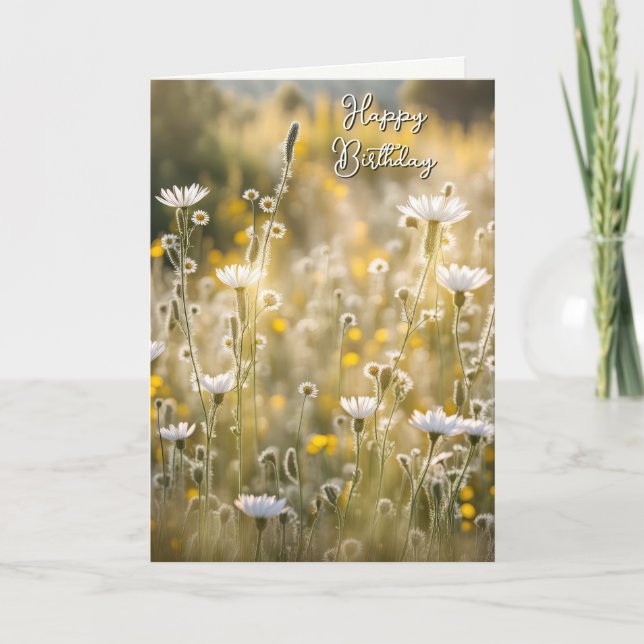 Cartão Birthday Wildflower Meadow (Frente)