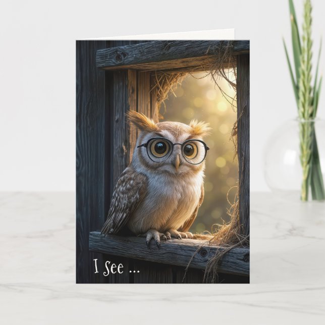 Cartão Birthday Wise Old Owl (Frente)