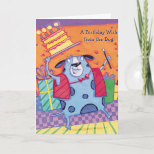 Cartão Birthday Wish From Dog -Greeting Cards