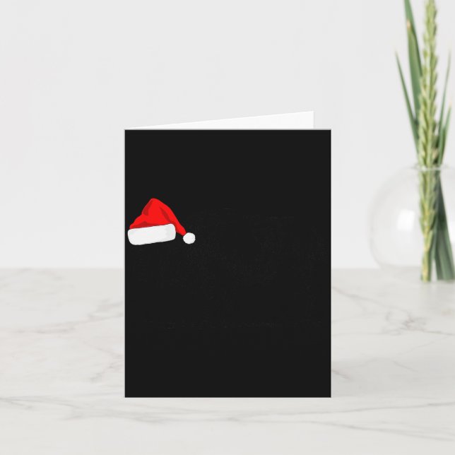 Cartão Bisão de Búfalo Natal_ Búfalo Com Gorro de Papai N (Frente)