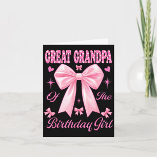 Cartão Bisavô aniversário menina combinando coquete rosa
